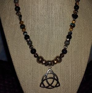 A 28 in handmade beaded necklace